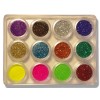 Paillettes cosmetiques assorties en boite a vis