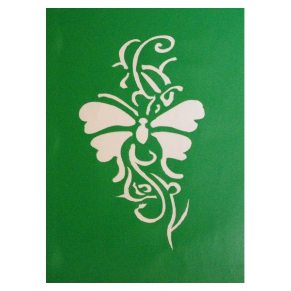 Pochoir reutilisable papillon pour tatoo encre