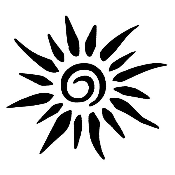 Tatouage soleil avec pochoir airbrush