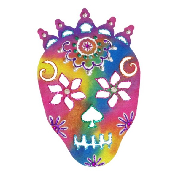 Pochoir tete de mort mexicaine pour customisation