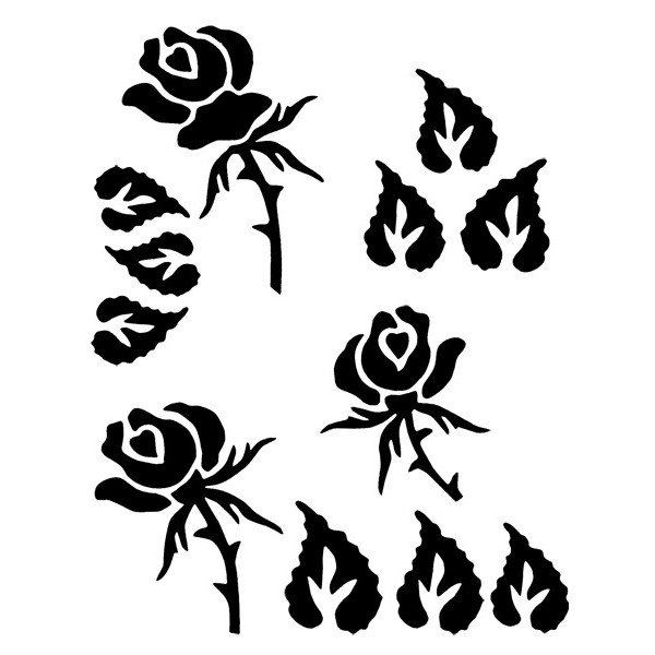 Pochoir decoration bouquet de roses
