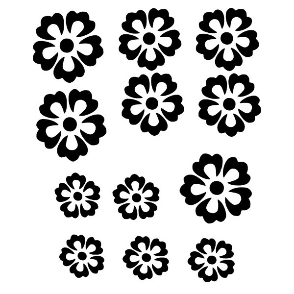 Pochoirs fleurs pour tatouage et decoration