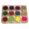 Paillettes cosmetiques assorties en boite a vis