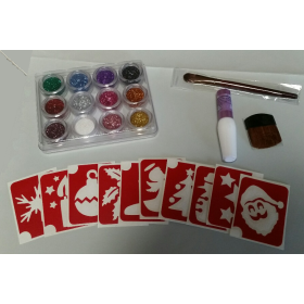 KIT COMPLET 20 TATTOOS NOEL AVEC PAILLETTES