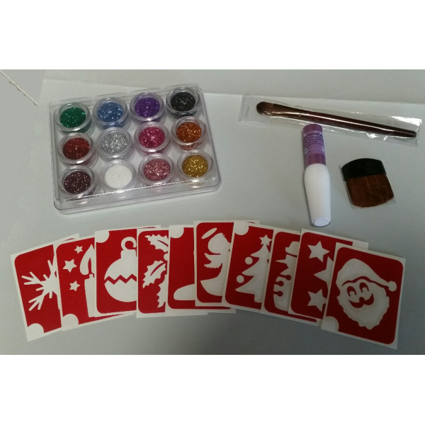 KIT COMPLET 20 TATTOOS NOEL AVEC PAILLETTES