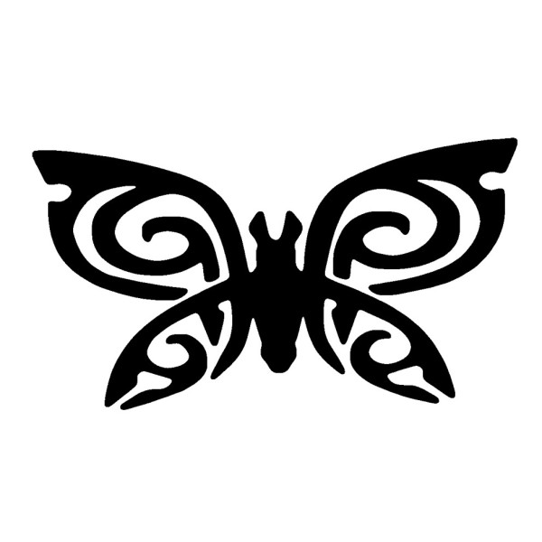 POCHOIR TATOUAGE PAPILLON TRIBAL